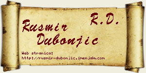 Rusmir Dubonjić vizit kartica